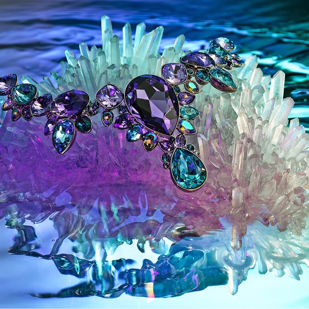 ISO swarovski sea of sparkle purple necklace